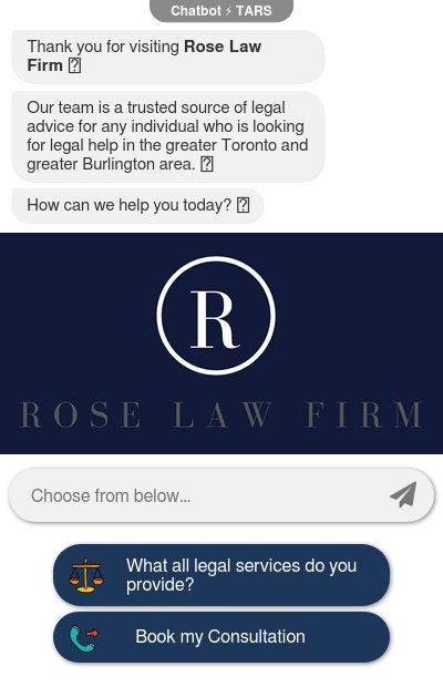 Appointment Booking Chatbot for Business & Litigation Law Firmchatbot