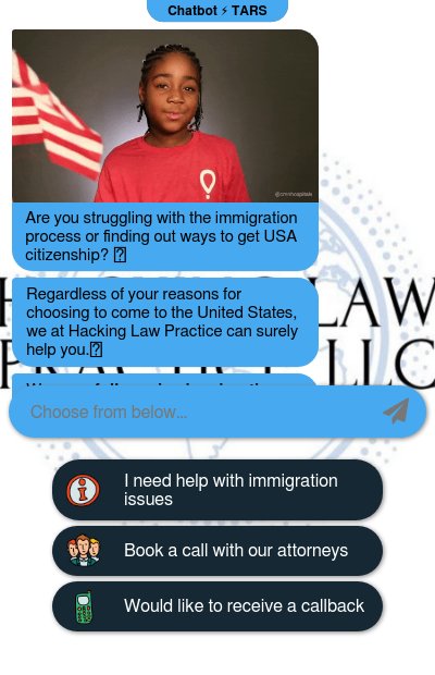 Chatbot for Immigration Law Practice chatbot