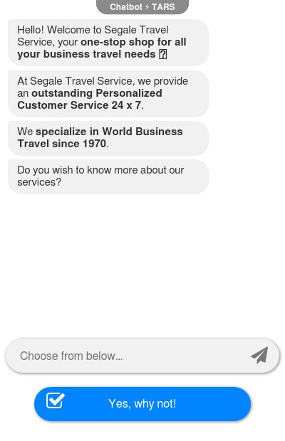 Corporate Travel Services Chatbotchatbot