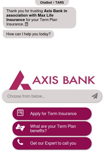 Axis Bank - Max Life Insurance Chatbotchatbot