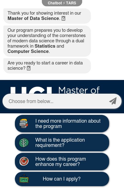 Admission Chatbot for Data Science Programchatbot
